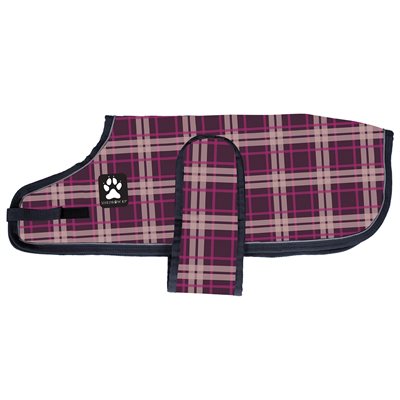 SHEDROW K9 GLACIER MANTEAU PLAID VIOLET X-SMALL