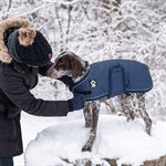 SHEDROW K9 EXPÉDITION MANTEAU PIED POULE ROBE BLEU LARGE